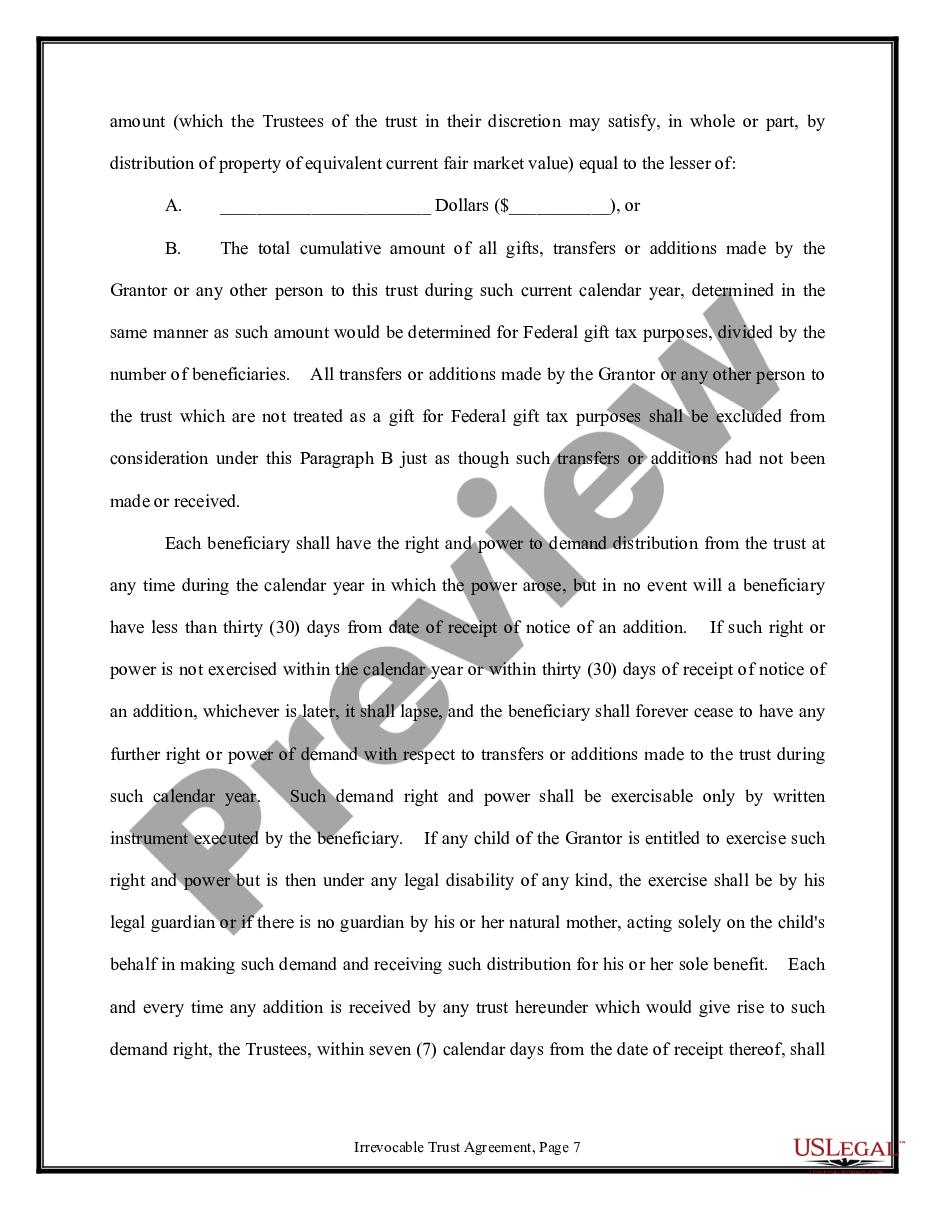 page 6 Trust Agreement - Irrevocable preview