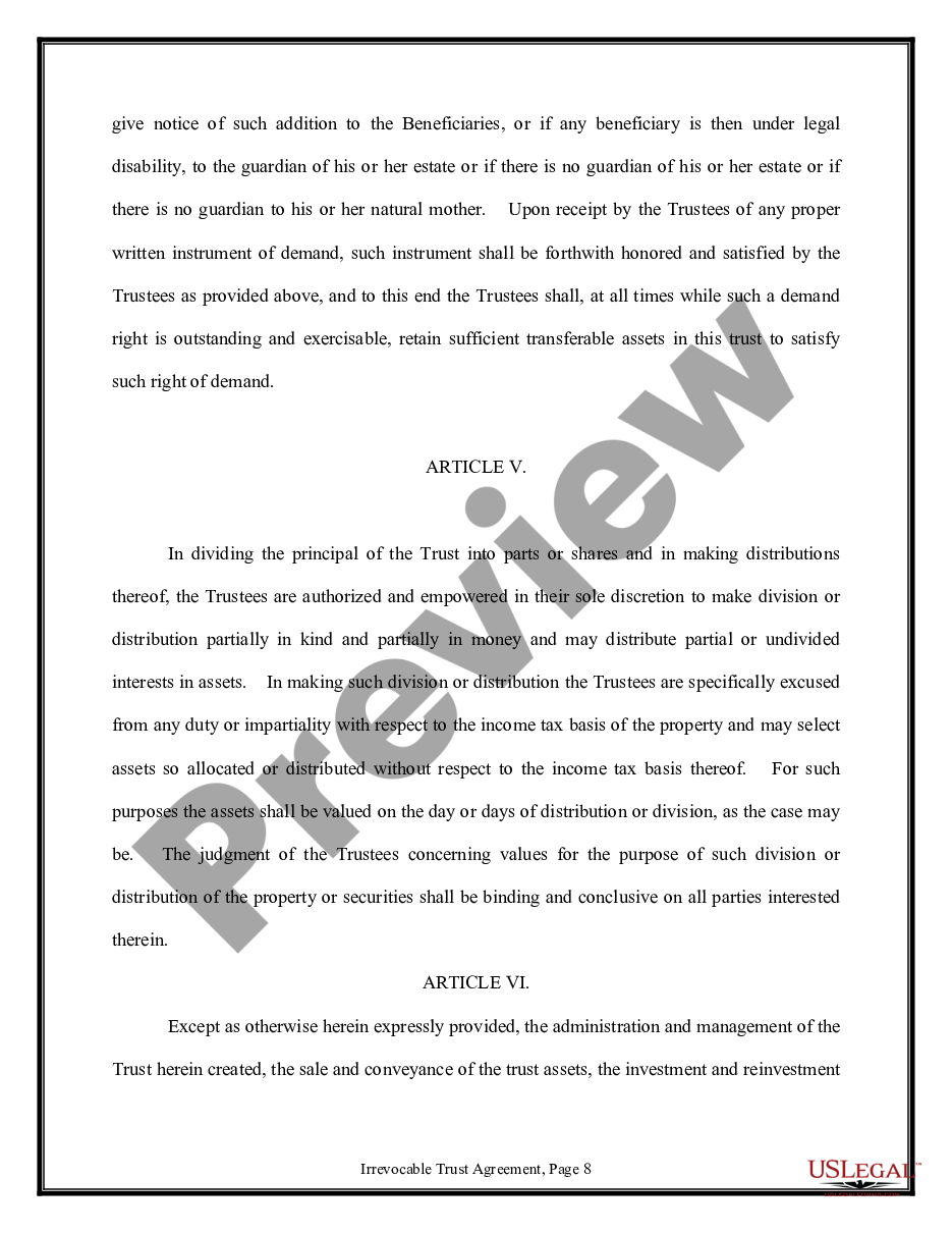 page 7 Trust Agreement - Irrevocable preview
