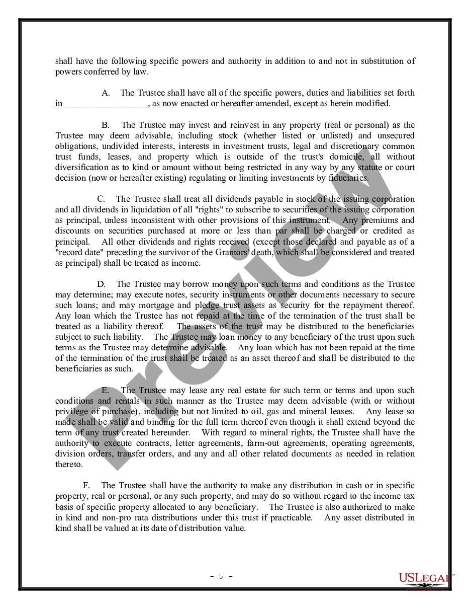 page 4 Revocable Trust Agreement - Grantor as Beneficiary preview