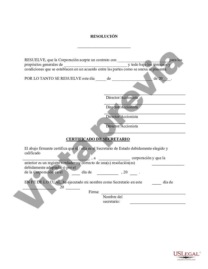 Preview Aceptación de Contrato - Formulario de Resolución - Resoluciones Corporativas