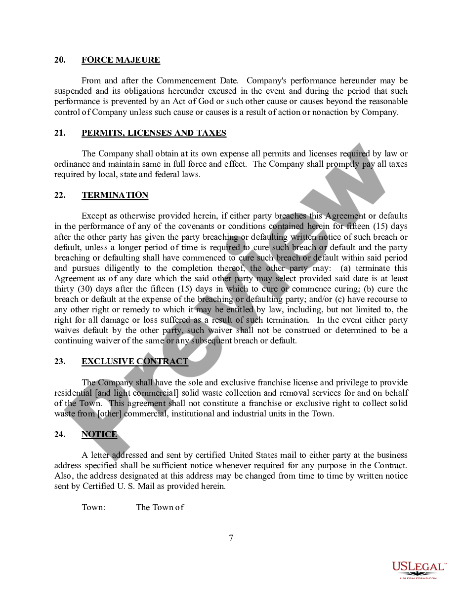 page 6 Waste Disposal Agreement for Municipality preview