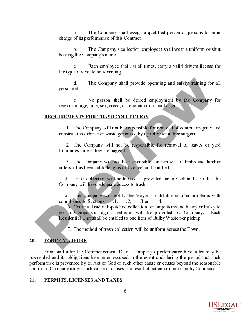Preview Waste Disposal Agreement for Municipality