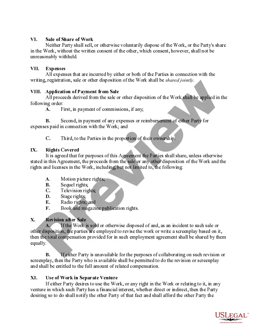 Get Collaboration Agreement Between Writers Preview Collaboration Agreement Between Writers