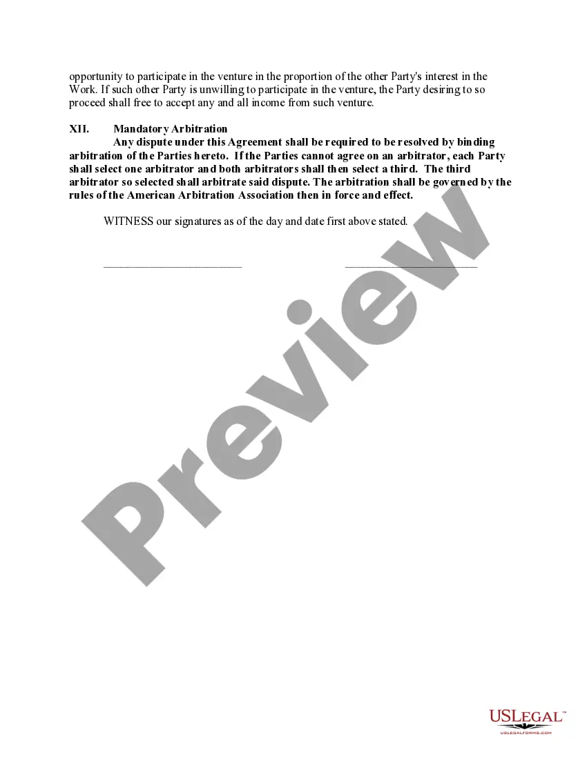 Get Collaboration Agreement Between Writers Preview Collaboration Agreement Between Writers