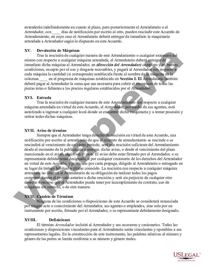 Preview Arrendamiento de Maquinaria para uso en Manufactura