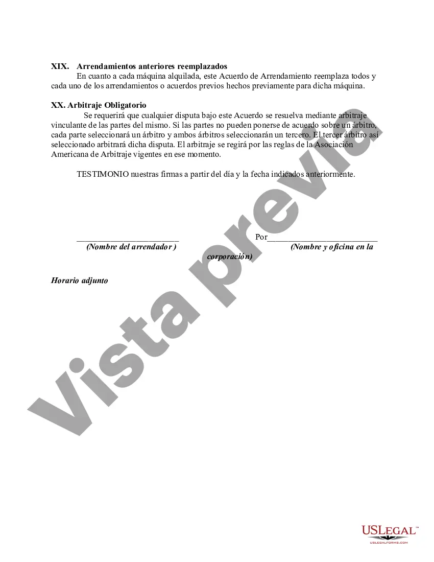 Preview Arrendamiento de Maquinaria para uso en Manufactura