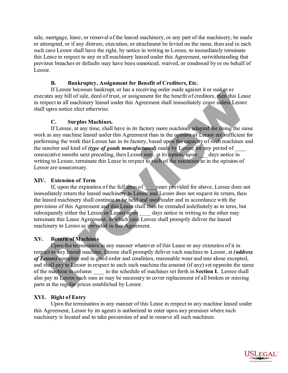 page 3 Lease of Machinery for use in Manufacturing preview
