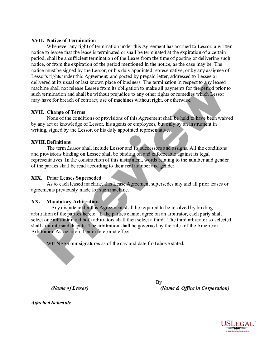 Lease of Machinery for use in Manufacturing - Machinery Lease | US ...