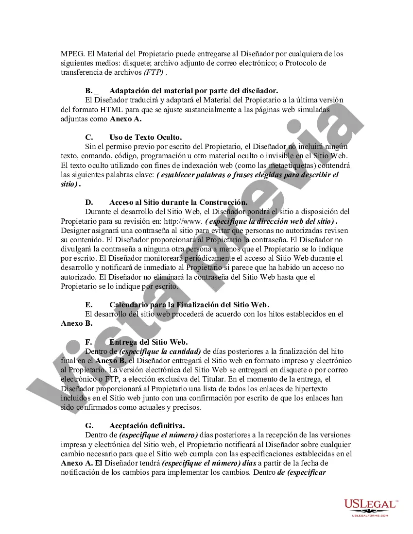 Preview Acuerdo para el Diseño de un Sitio Web