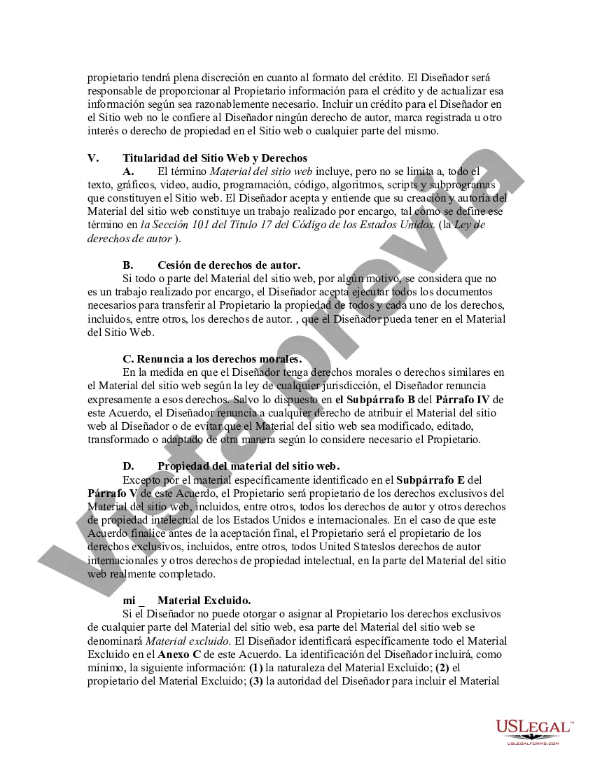 Preview Acuerdo para el Diseño de un Sitio Web