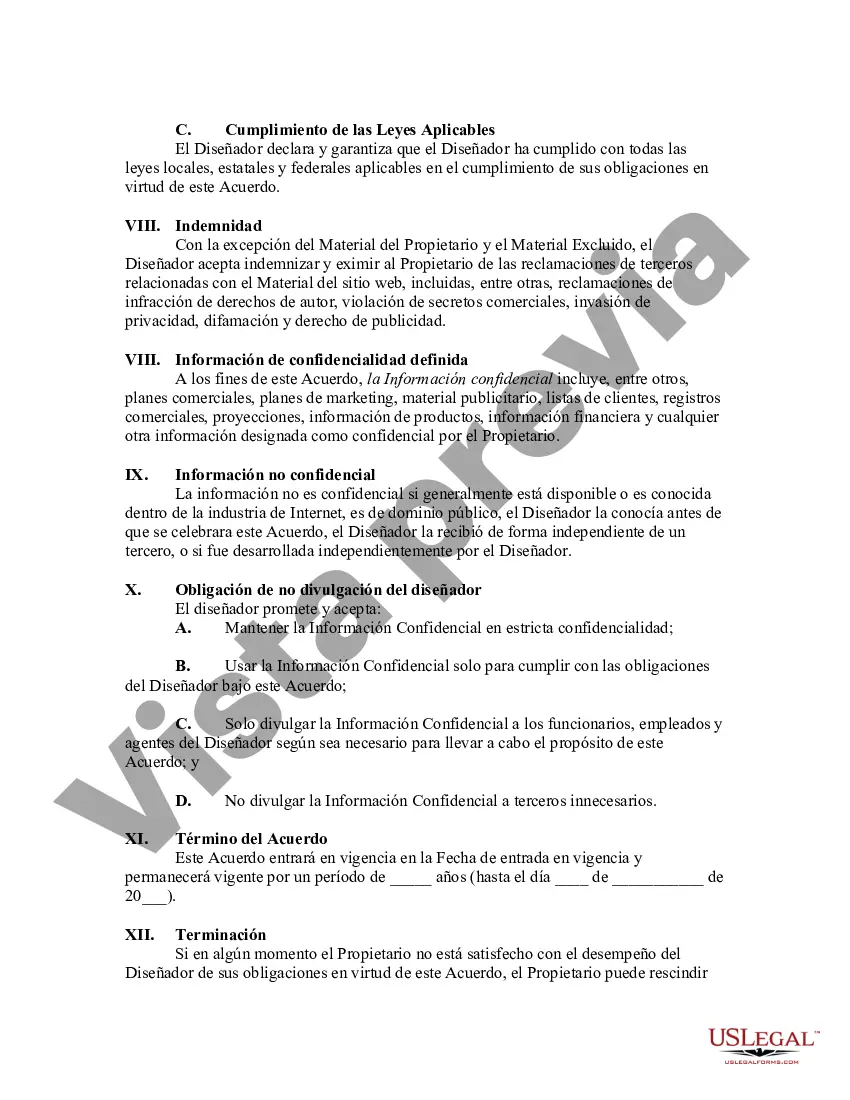 Preview Acuerdo para el Diseño de un Sitio Web