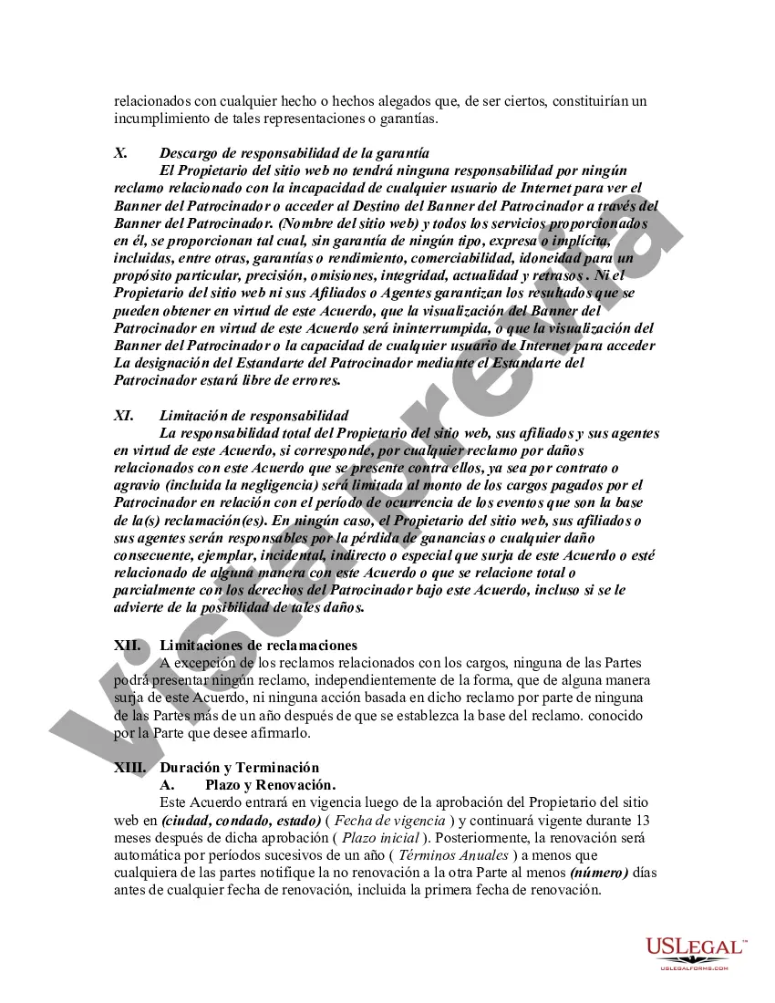 Preview Acuerdo de patrocinio del sitio web