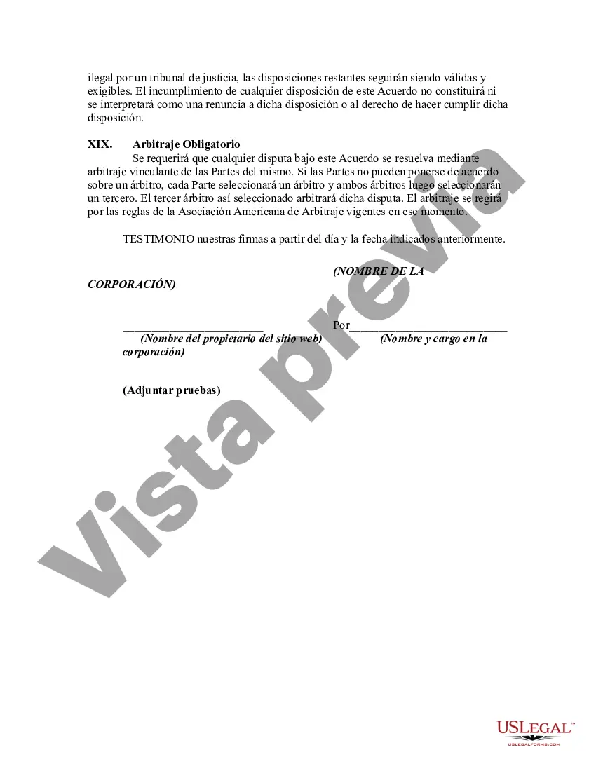 Preview Acuerdo de patrocinio del sitio web