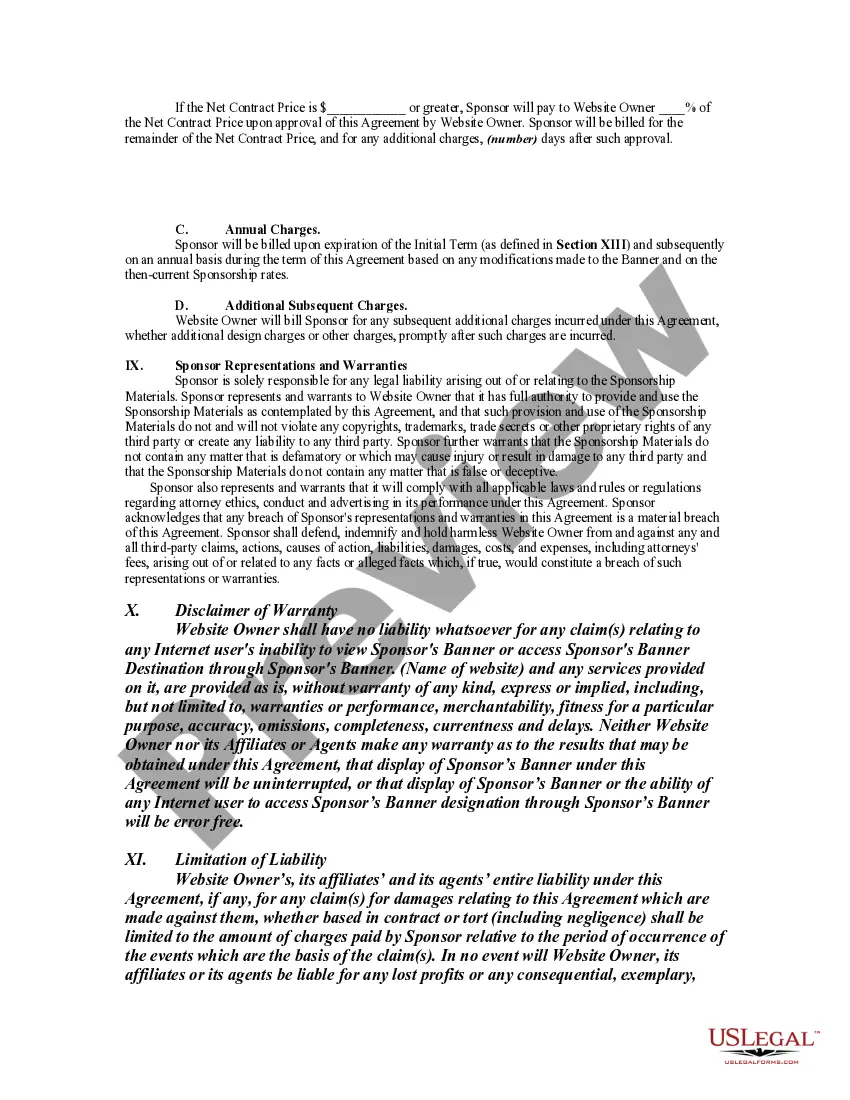 Get Website Sponsorship Agreement Preview Website Sponsorship Agreement