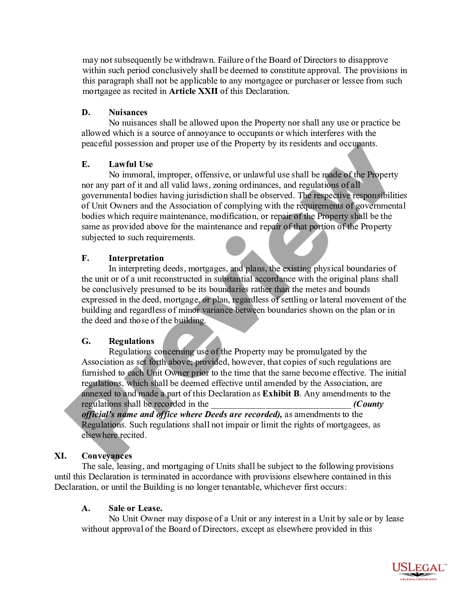 page 9 Master Deed Declaration of Condominium preview