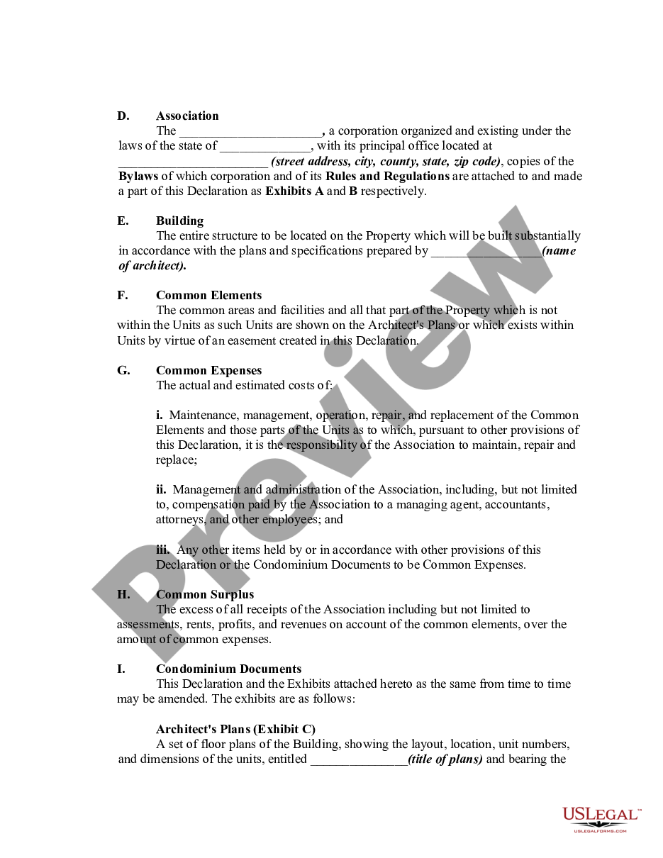 page 1 Master Deed Declaration of Condominium preview