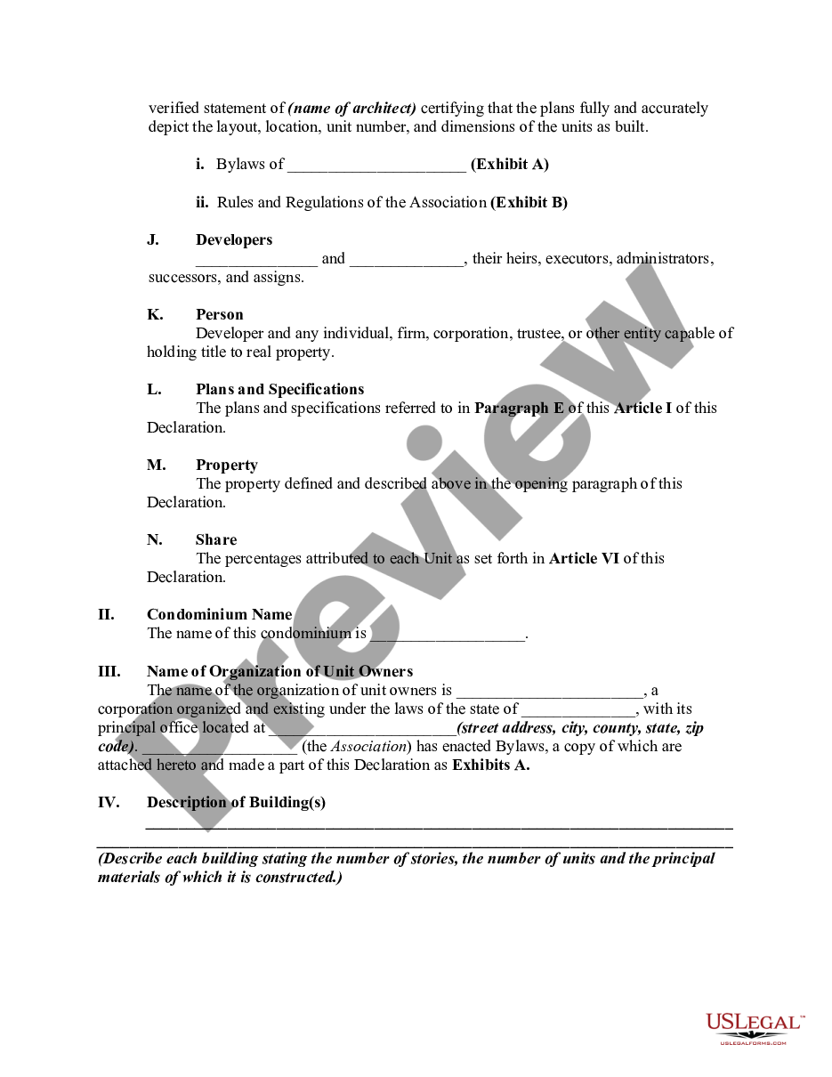 page 2 Master Deed Declaration of Condominium preview