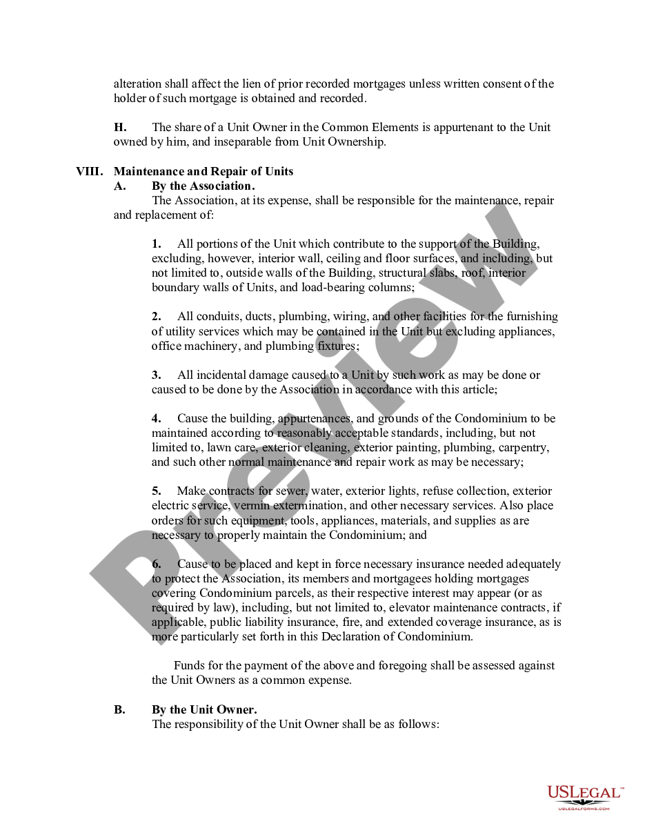 page 5 Master Deed Declaration of Condominium preview