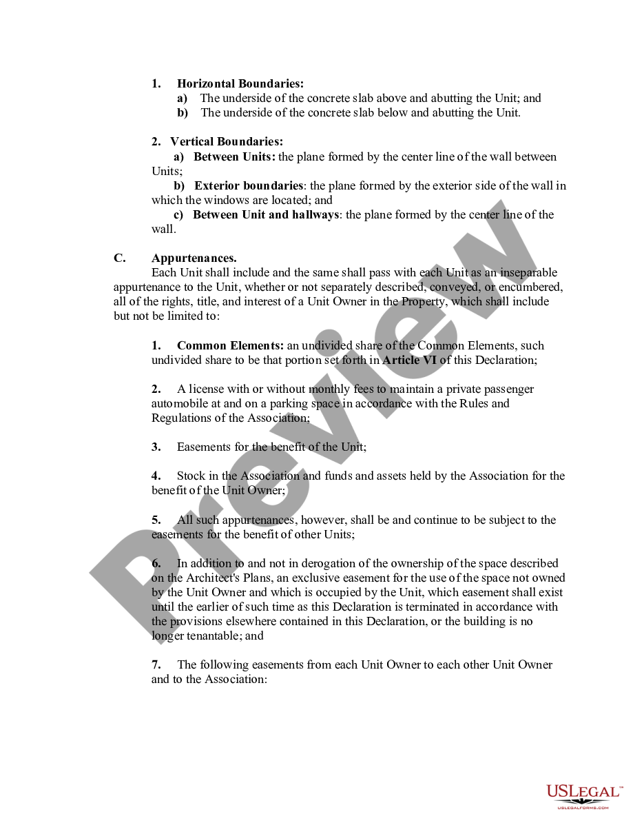 page 7 Master Deed Declaration of Condominium preview