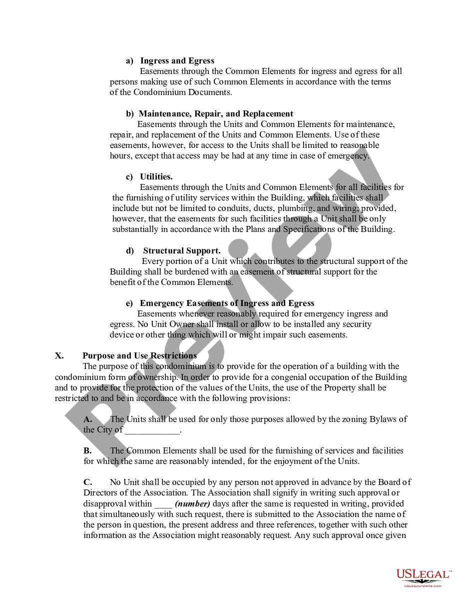 page 8 Master Deed Declaration of Condominium preview