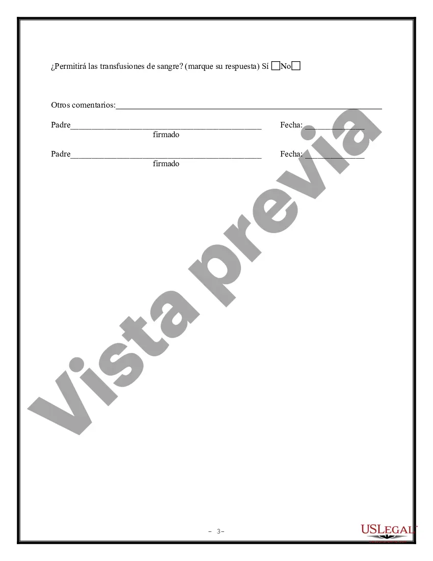 Preview Permiso de los padres y formulario de consentimiento médico