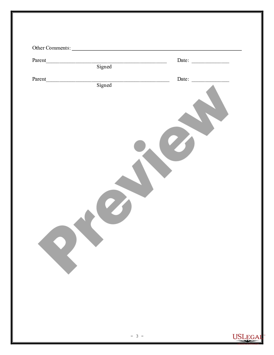 page 2 Parental Permission and Medical Consent Form preview