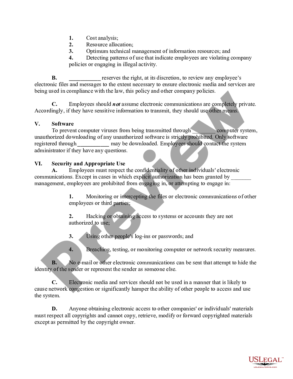 page 1 Detailed and Specific Policy with Regard to Use of Company Computers preview