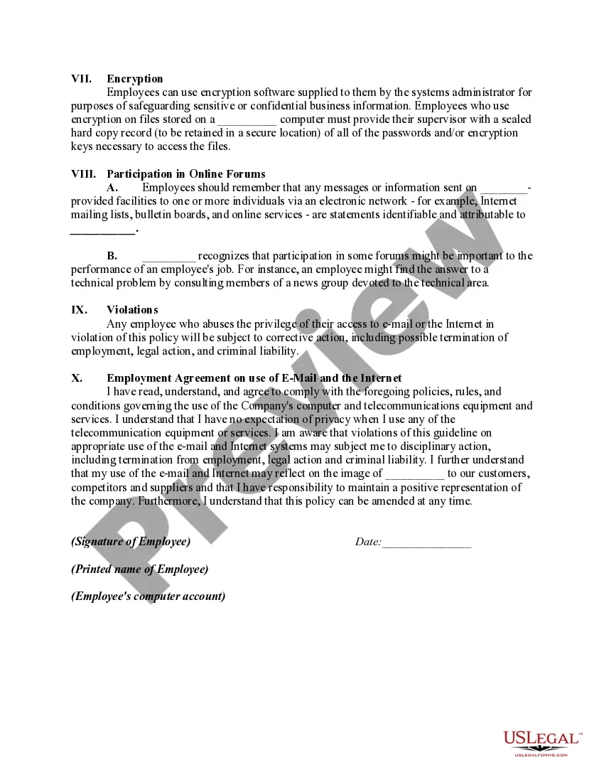 Get Detailed and Specific Policy with Regard to Use of Company Computers Preview Detailed and Specific Policy with Regard to Use of Company Computers