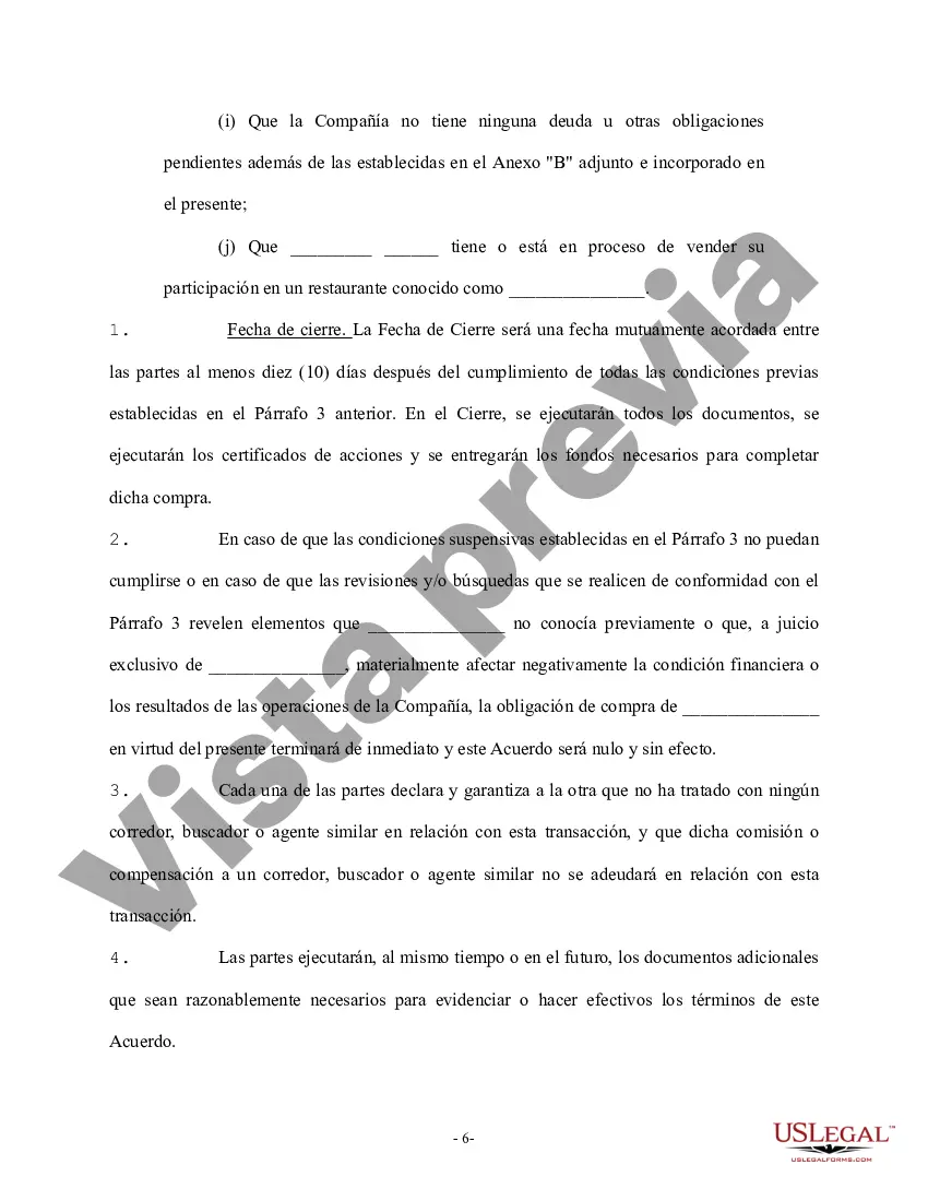 Preview Acuerdo de accionista y corporación para emitir acciones adicionales a un tercero para obtener capital