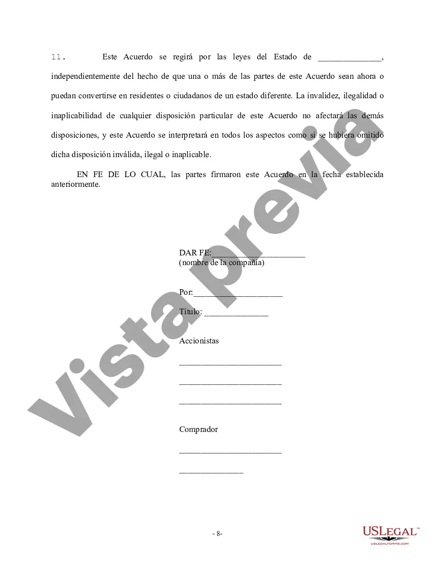 Preview Acuerdo de accionista y corporación para emitir acciones adicionales a un tercero para obtener capital