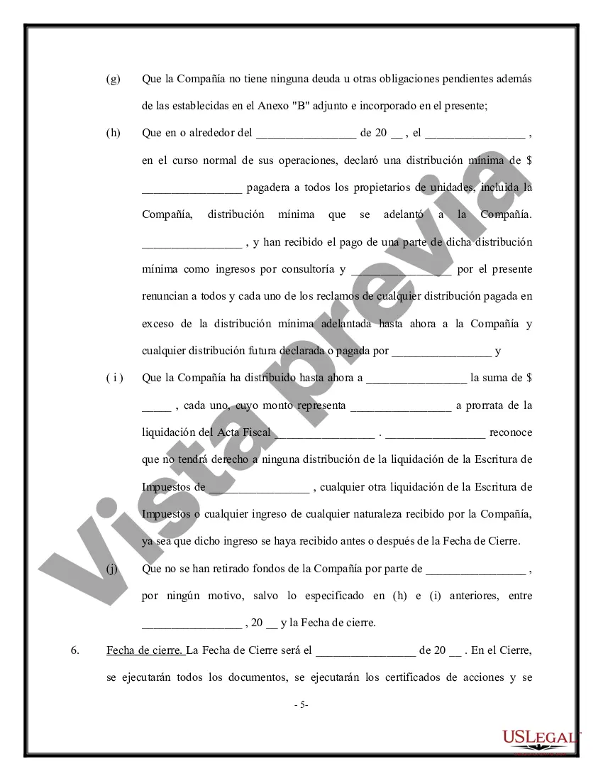 Preview Acuerdo de compra y venta de acciones - Venta de la Corporación y todas las acciones al Comprador