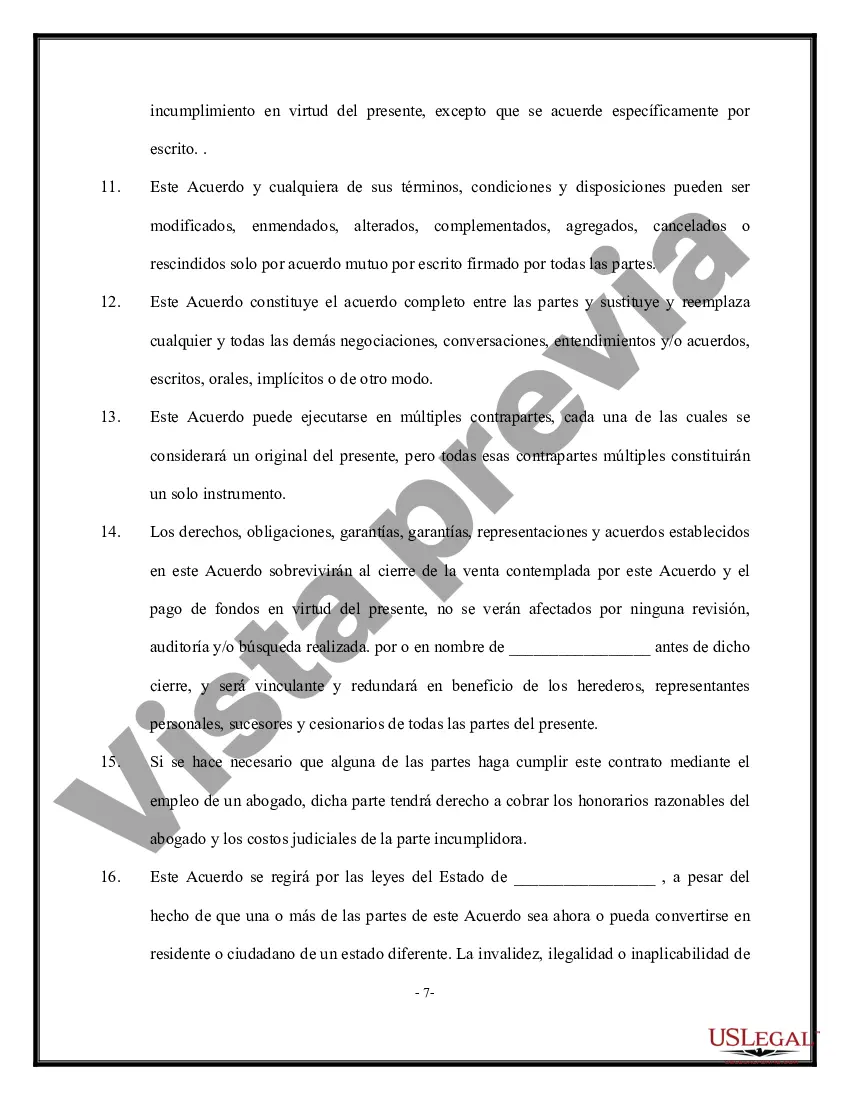 Preview Acuerdo de compra y venta de acciones - Venta de la Corporación y todas las acciones al Comprador