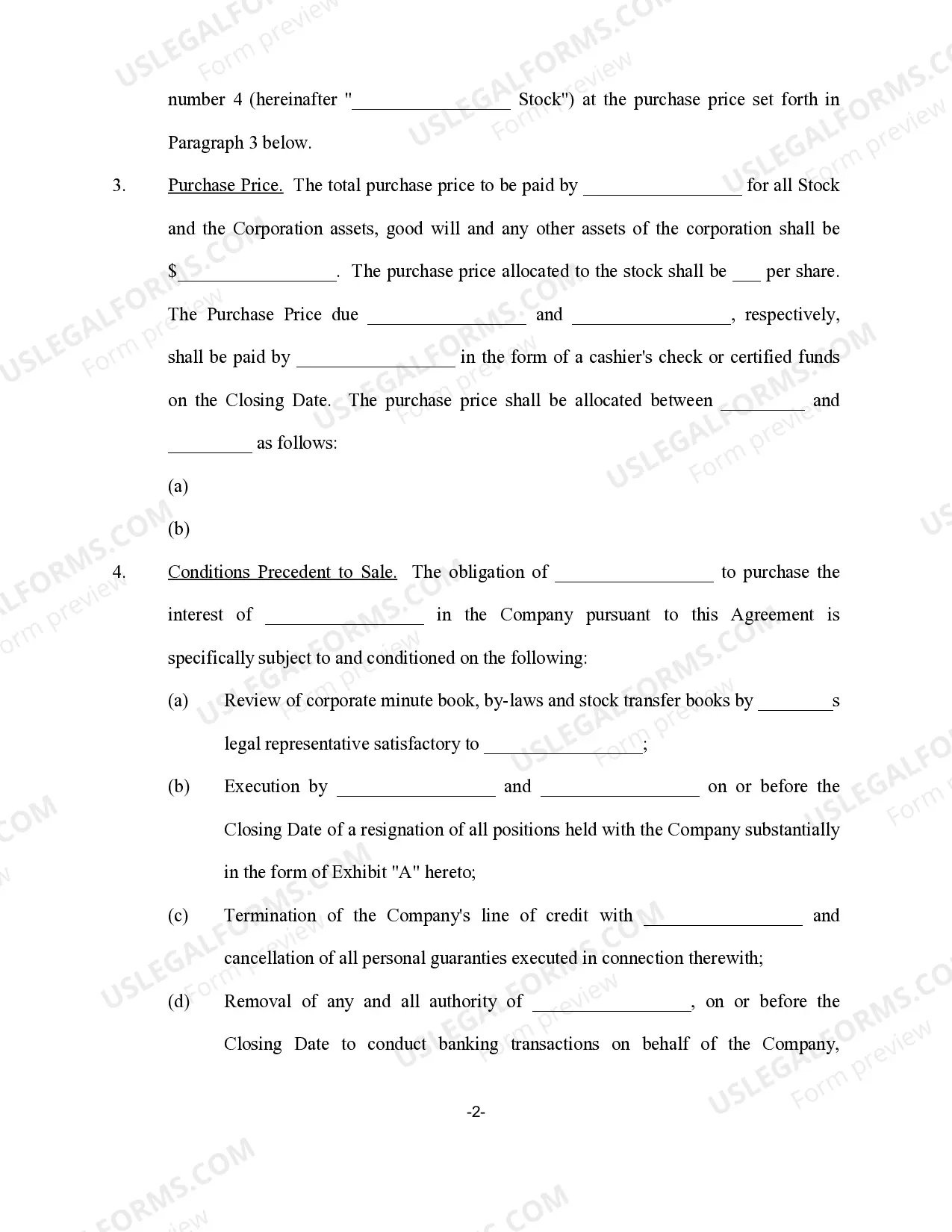 Preview Stock Sale and Purchase Agreement - Sale of Corporation and all stock to Purchaser