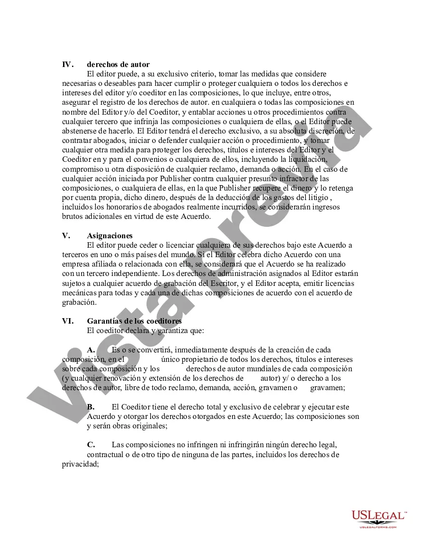 Preview Acuerdo de Coedición de Composiciones Musicales