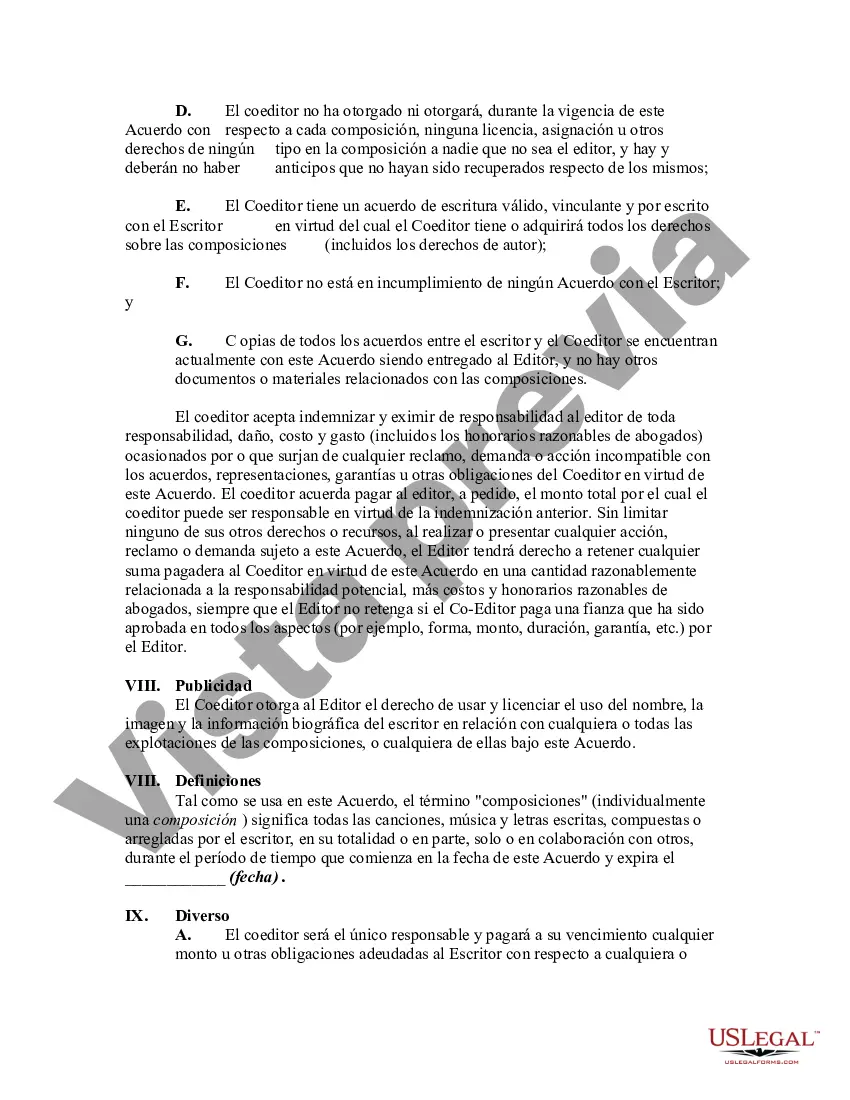 Preview Acuerdo de Coedición de Composiciones Musicales