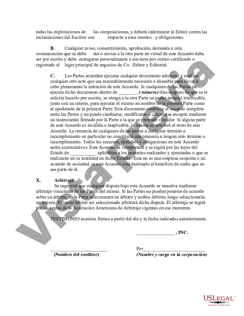 Preview Acuerdo de Coedición de Composiciones Musicales