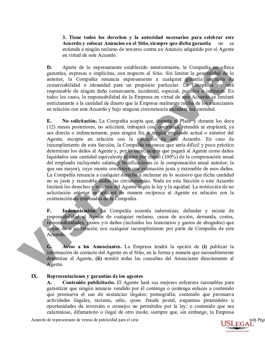 Preview Acuerdo de representante de ventas de publicidad para el sitio web