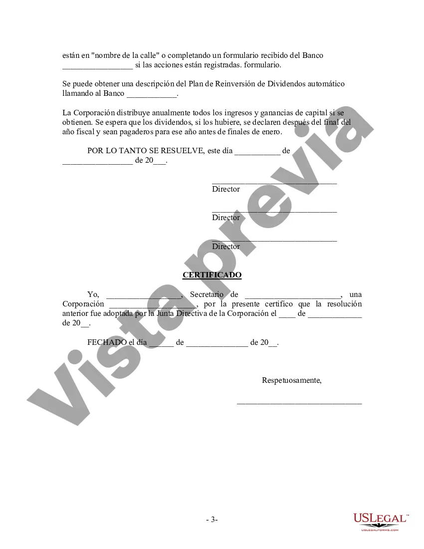 Preview Política de Dividendos - Formulario de Resoluciones - Resoluciones Corporativas