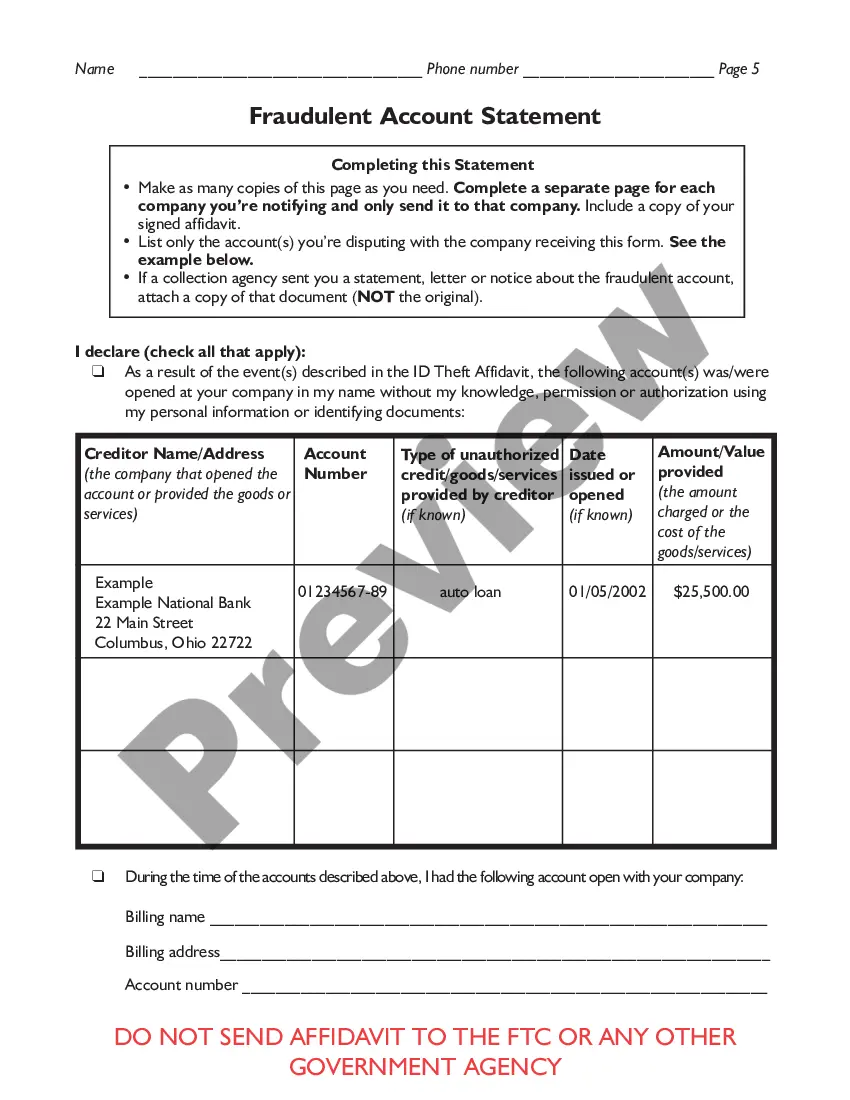Get Federal Trade Commission Affidavit regarding Identity Theft Preview Federal Trade Commission Affidavit regarding Identity Theft