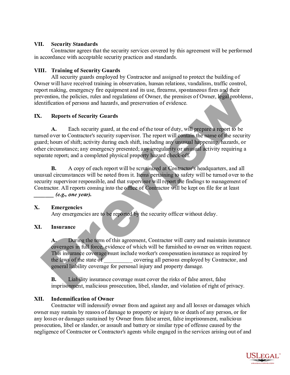 page 2 Agreement to Provide Security Guard Service preview