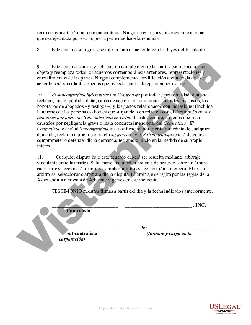 Preview Contrato de Construcción con Subcontratista