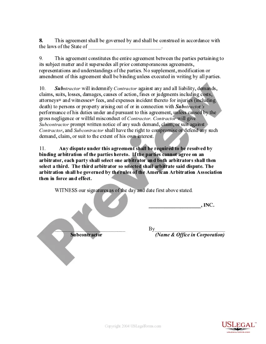 Get Electrical, Drywall, and General Construction Contract with Subcontractor Preview Electrical, Drywall, and General Construction Contract with Subcontractor