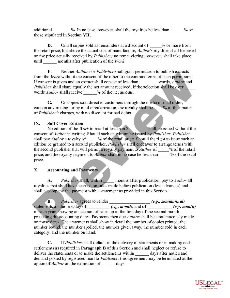 page 2 Agreement Between Publisher and Author of a Book to Publish a Book preview