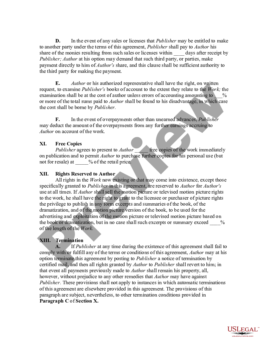 page 3 Agreement Between Publisher and Author of a Book to Publish a Book preview