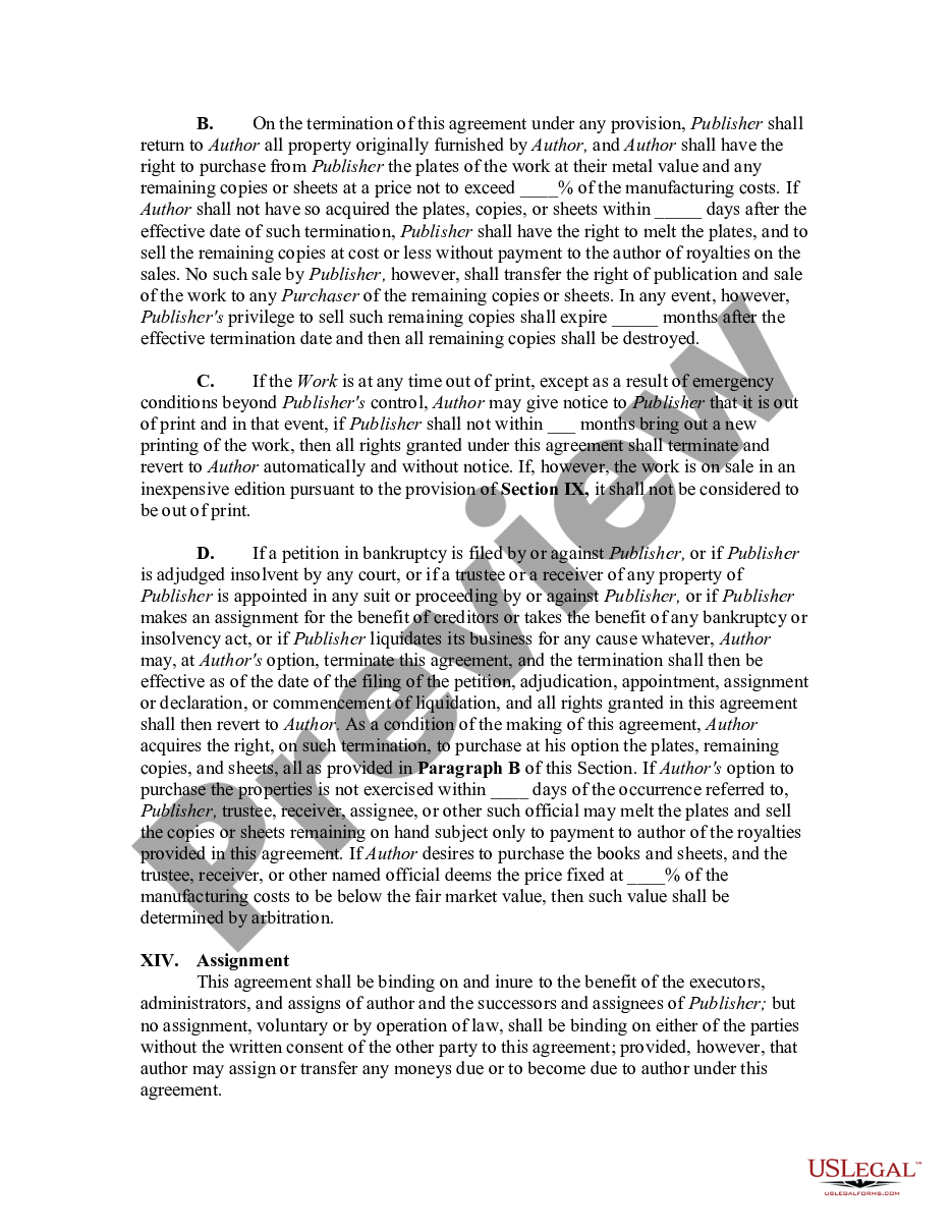 page 4 Agreement Between Publisher and Author of a Book to Publish a Book preview