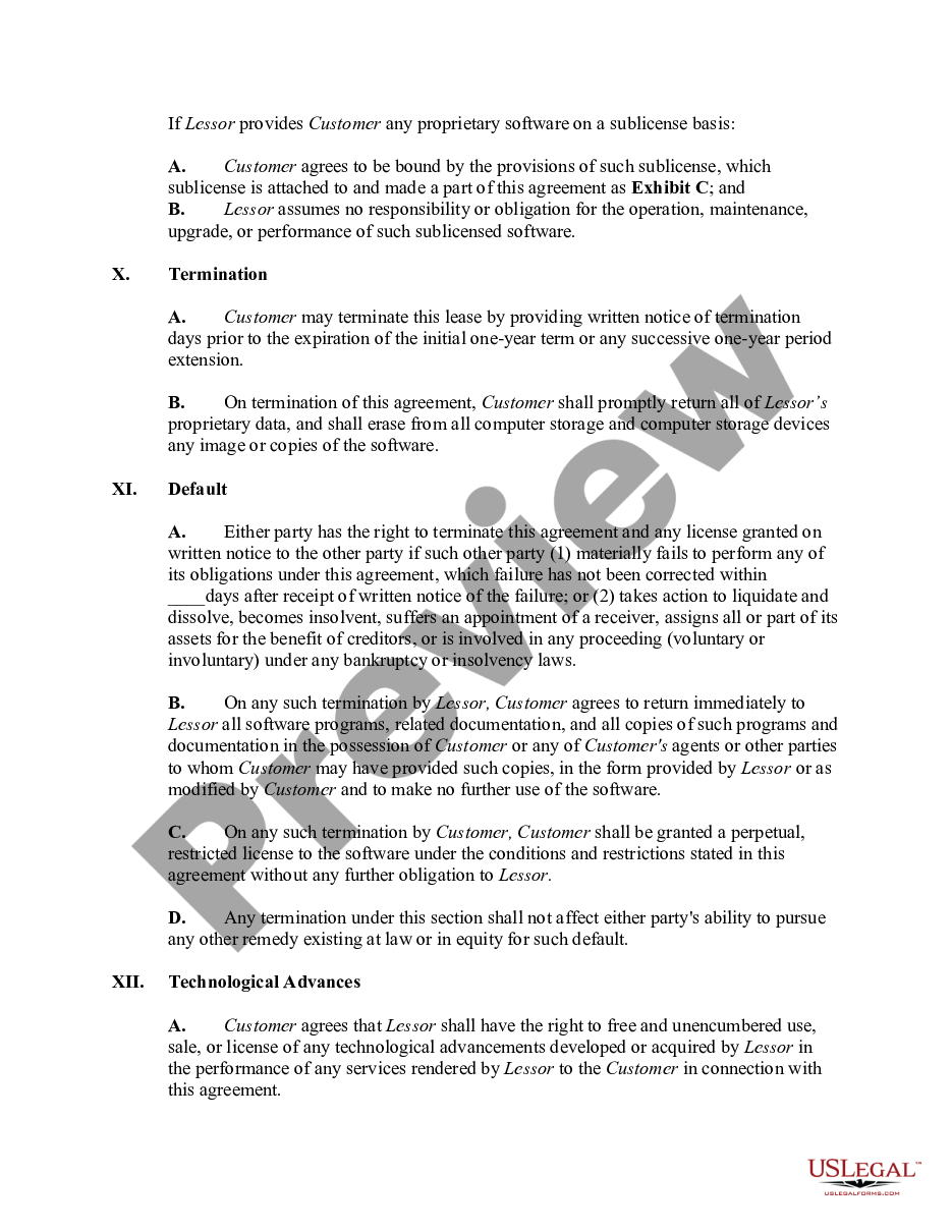 page 4 Computer Software Lease with License Agreement preview
