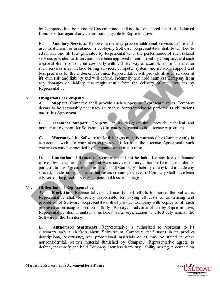 Get Marketing Representative Agreement for Software Preview Marketing Representative Agreement for Software