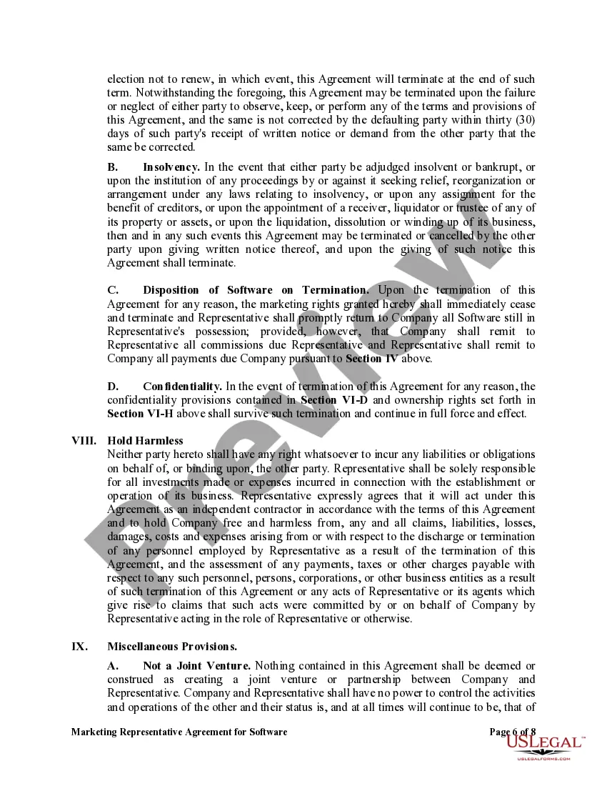 Get Marketing Representative Agreement for Software Preview Marketing Representative Agreement for Software
