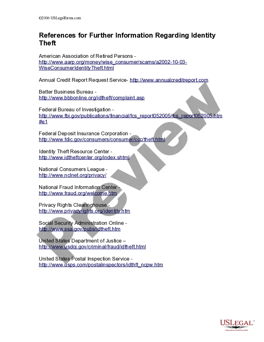 Get Identity Theft Checklist Preview Identity Theft Checklist