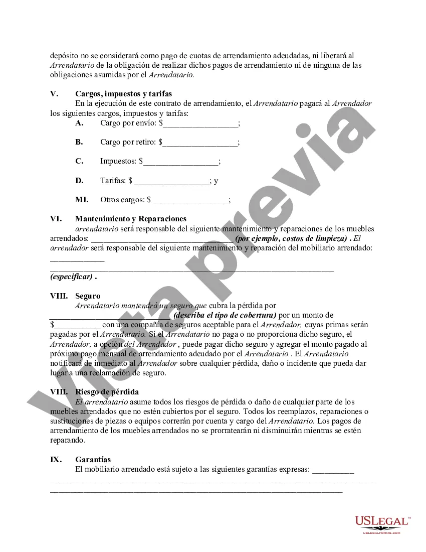 Preview Contrato de arrendamiento de muebles